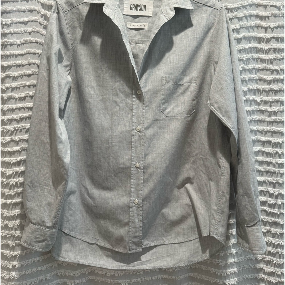 Gray Grayson Spread Collar Button Down Women’s Size Small